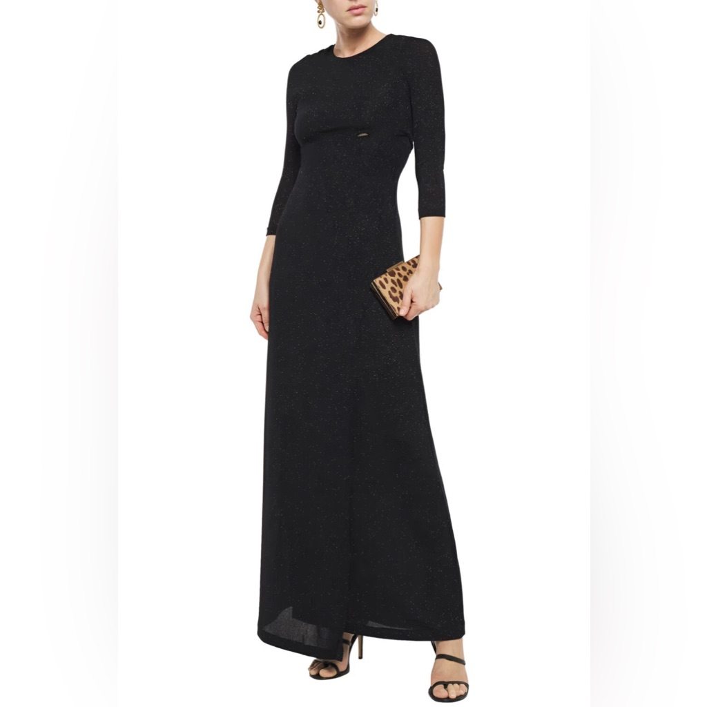Roberto Cavalli Just Cavalli Black Glitter Shimmer Stretchy Gown Sparkly Wedding